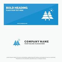 Fir Forest Nature Trees SOlid Icon Website Banner and Business Logo Template vector
