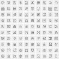 100 iconos de negocios para web y material impreso vector