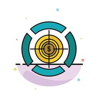 Dart Focus Target Dollar Abstract Flat Color Icon Template vector