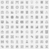 100 iconos de negocios para web y material impreso vector