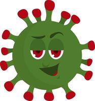 Green small virus, illustration, vector on white background