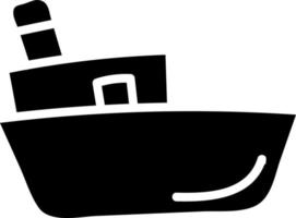 Barco negro minimalista, ilustración, vector sobre fondo blanco.