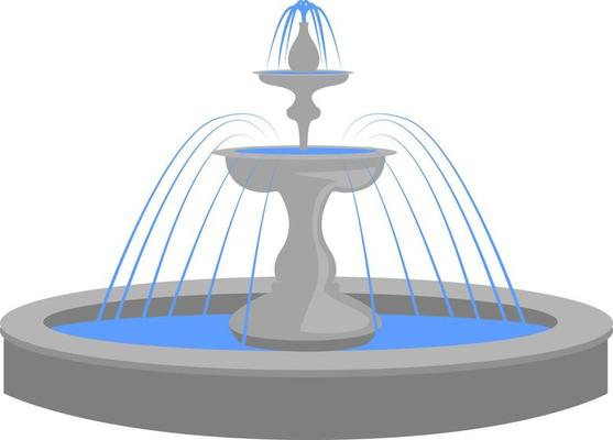 Fountain, illustration, vector on white background