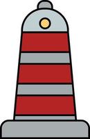 Tall red lighthouse, illustration, on a white background. vector