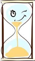 Cute hourglass, illustration, vector on white background.