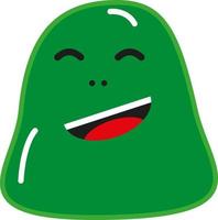 Satisfied green monster, illustration, vector on a white background.