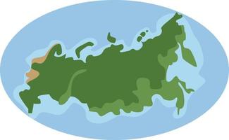 Map of Russia, illustration, vector on white background.