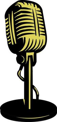 Microphone, illustration, vector on white background.