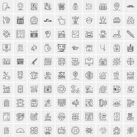 100 iconos de negocios para web y material impreso vector