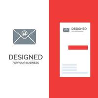 Email Inbox Mail Grey Logo Design and Business Card Template vector