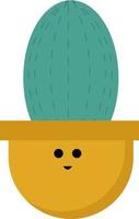 Cactus in pot, illustration, vector on white background.