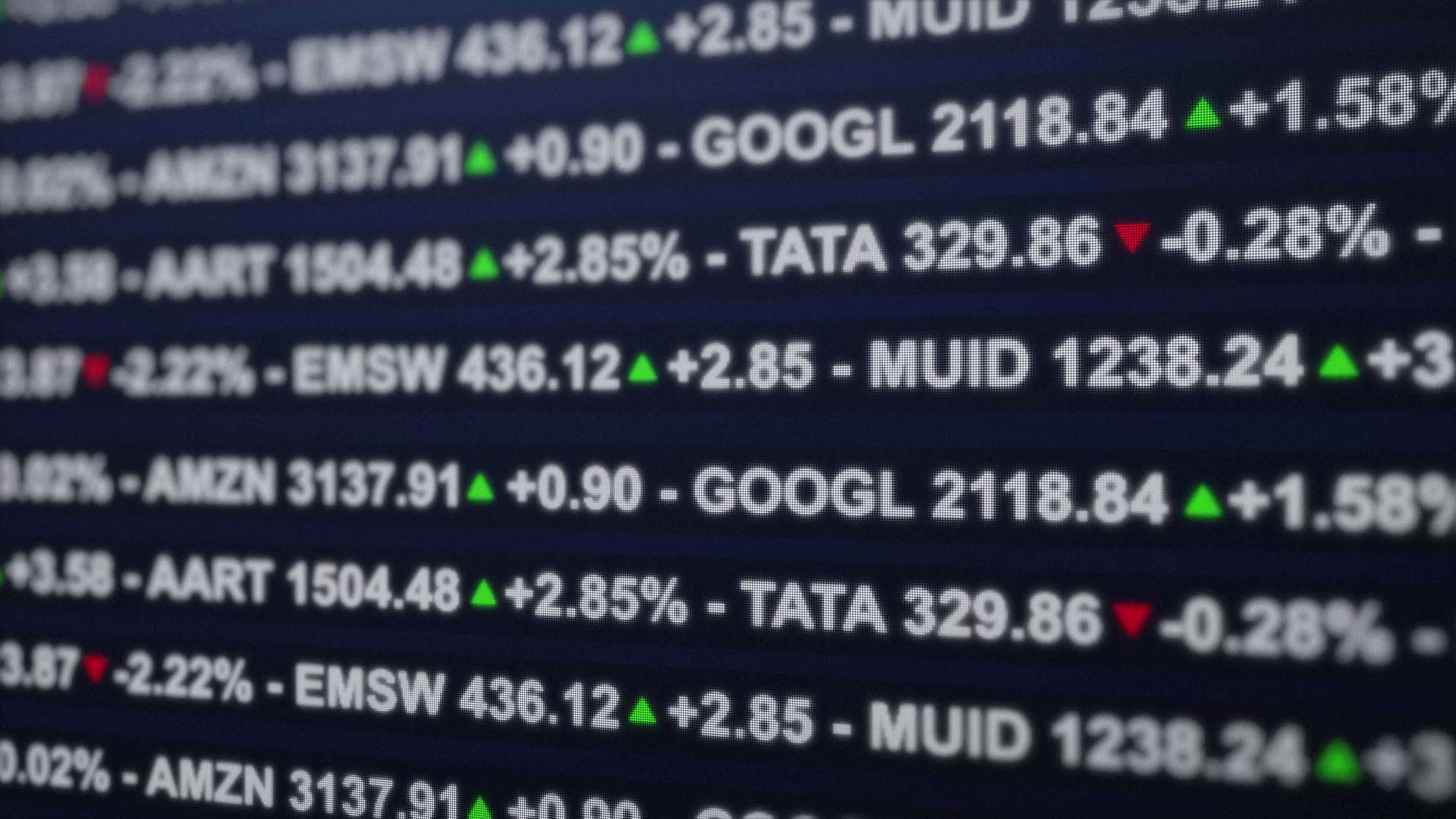 Digital Board Background of Trading Stock market value tickers, Stock market rate prices chart