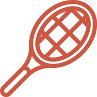 Red tennis racket, illustration, vector on a white background.