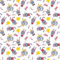 Seamless pattern with cute rabbits. Design for fabric, textile, wallpaper, packaging. vector