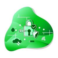 premium vector l vector image of data security icon collection padlock. white background