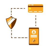 premium vector l vector image of data security icon on  phone. white background