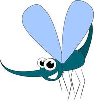 A mosquito with big eyes, vector or color illustration.