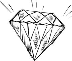 Diamond drawing, illustration, vector on white background.