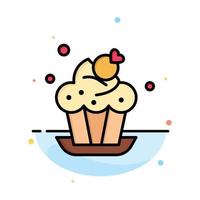 Bakery Cake Cup Dessert Abstract Flat Color Icon Template vector