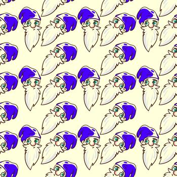 Gnome pattern, seamless pattern on bright background. vector