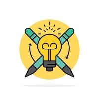 Success Bulb Light Focus  Abstract Circle Background Flat color Icon vector