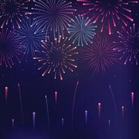 Fireworks Party with Different Colorful Fireworks Concept Background vector