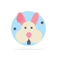 Bunny Easter Rabbit Abstract Circle Background Flat color Icon vector