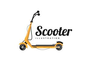 Ilustración de vector de patinete eléctrico. diseño de símbolo de icono de scooter
