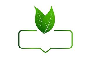 Eco green icon logo. Go green label. Green leave, badges wreath, plant element. Vector illustration. EPS 10.