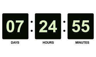 Countdown timer for social media on white background. Vector illustration.