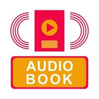 Audiobook icon or logo on white background. Vector illustration. EPS 10.