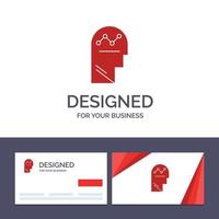tarjeta de visita creativa y plantilla de logotipo proceso de usuario éxito hombre pensando ilustración vectorial vector