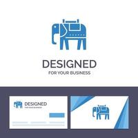 tarjeta de visita creativa y plantilla de logotipo elefante americano usa ilustración vectorial vector