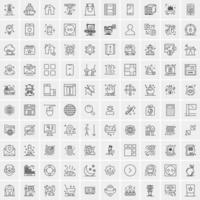 100 iconos de negocios para web y material impreso vector