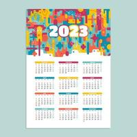 Colorful Fun Abstract Calendar 2023 Template vector