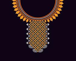 Geometric Ethnic oriental pattern traditional .Floral necklace embroidery design for fashion women.background,wallpaper,clothing and wrapping. vector