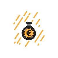 euro, dinero, vector, icono, ilustración, diseño, plantilla, -, vector