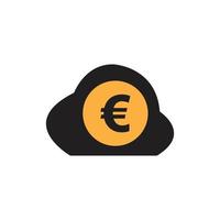 euro, dinero, vector, icono, ilustración, diseño, plantilla, -, vector