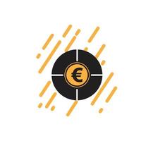 euro, dinero, vector, icono, ilustración, diseño, plantilla, -, vector