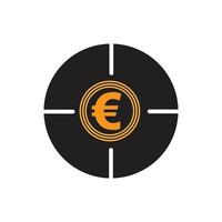 euro, dinero, vector, icono, ilustración, diseño, plantilla, -, vector