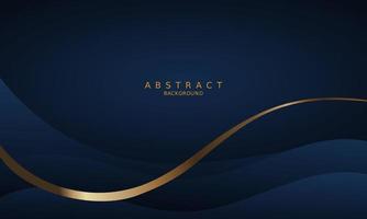 dark blue luxury premium background and gold line. vector