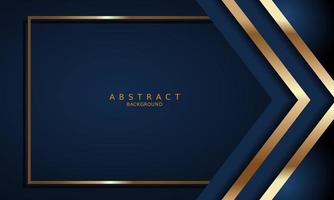 dark blue luxury premium background and gold line. vector