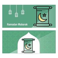 Ramadan Kareem concept banner with islamic  patterns vector