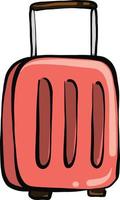 Pink suitcase, illustration, vector on a white background.
