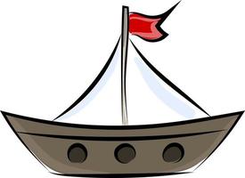 A small boat, illustration, vector on white background.