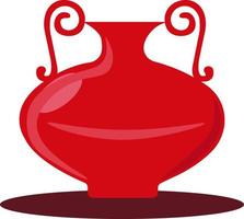 Red vase, illustration, vector on white background.