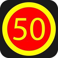 Transportation road sign speed limit, illustration, vector on a white background.