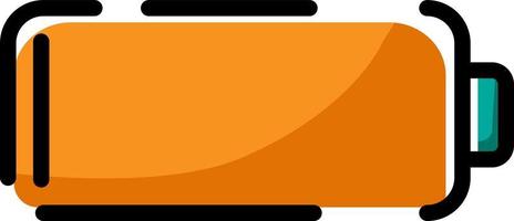 Mobile battery fully charged, illustration, vector on a white background.
