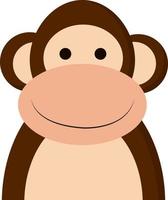 una ilustración de mono, vector o color feliz.