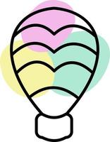 Colorful hot air balloon, illustration, vector on a white background.